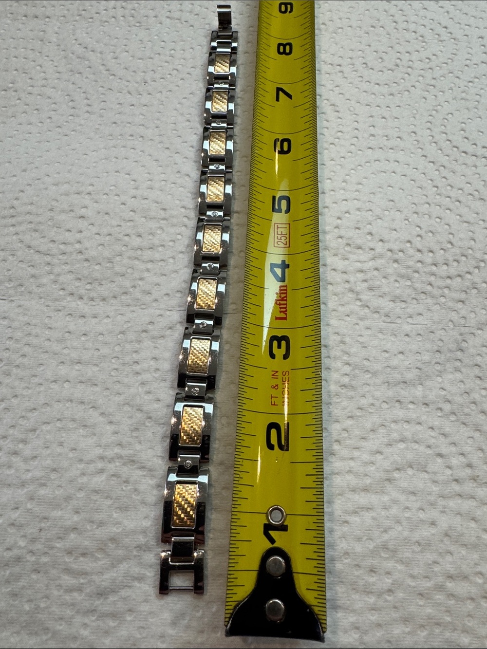 Source Unknown Two-Tone Stainless Steel and Gold Mens Link Bracelet